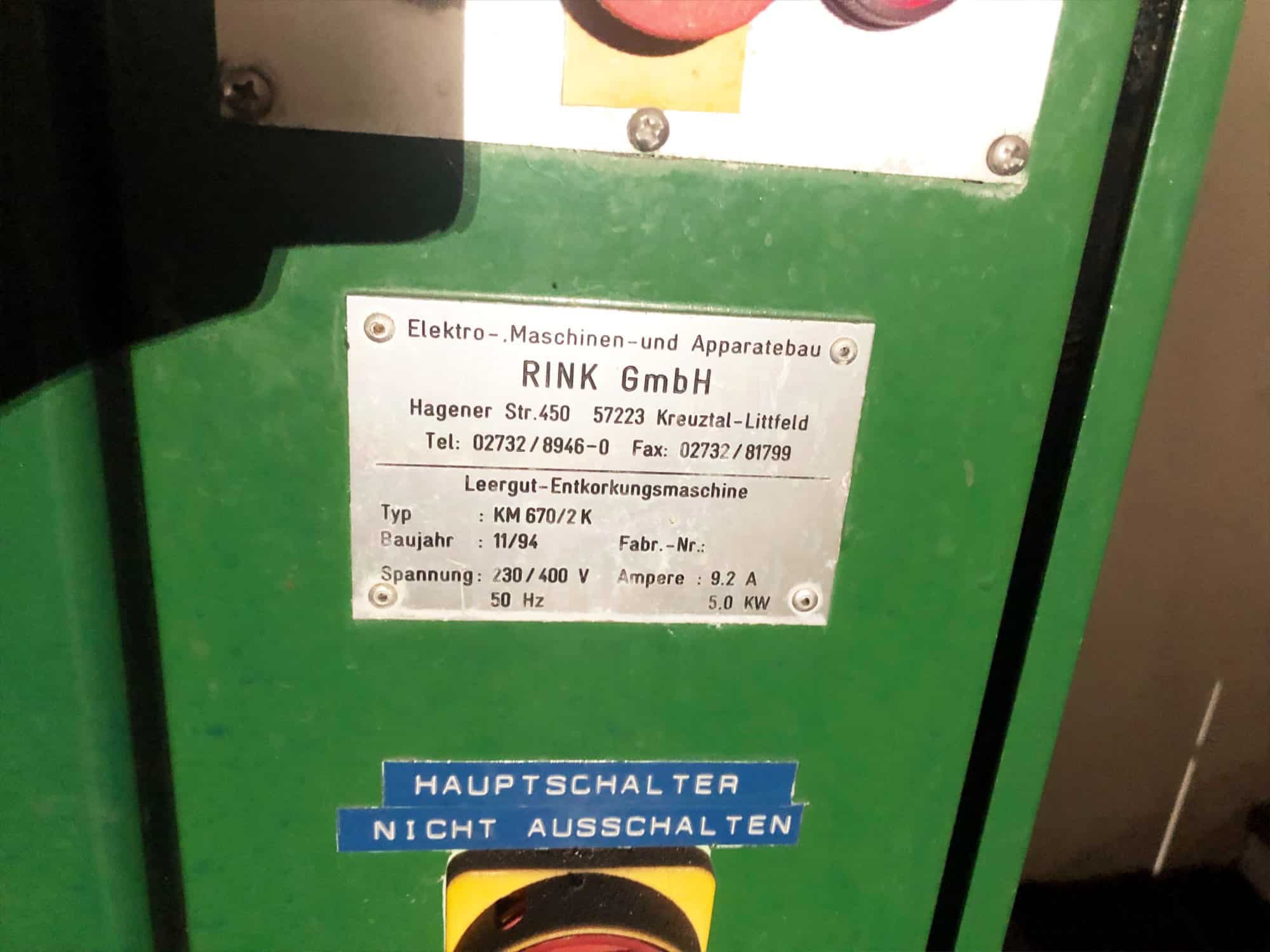 Výrobní štítek kluziště KM 670/2K