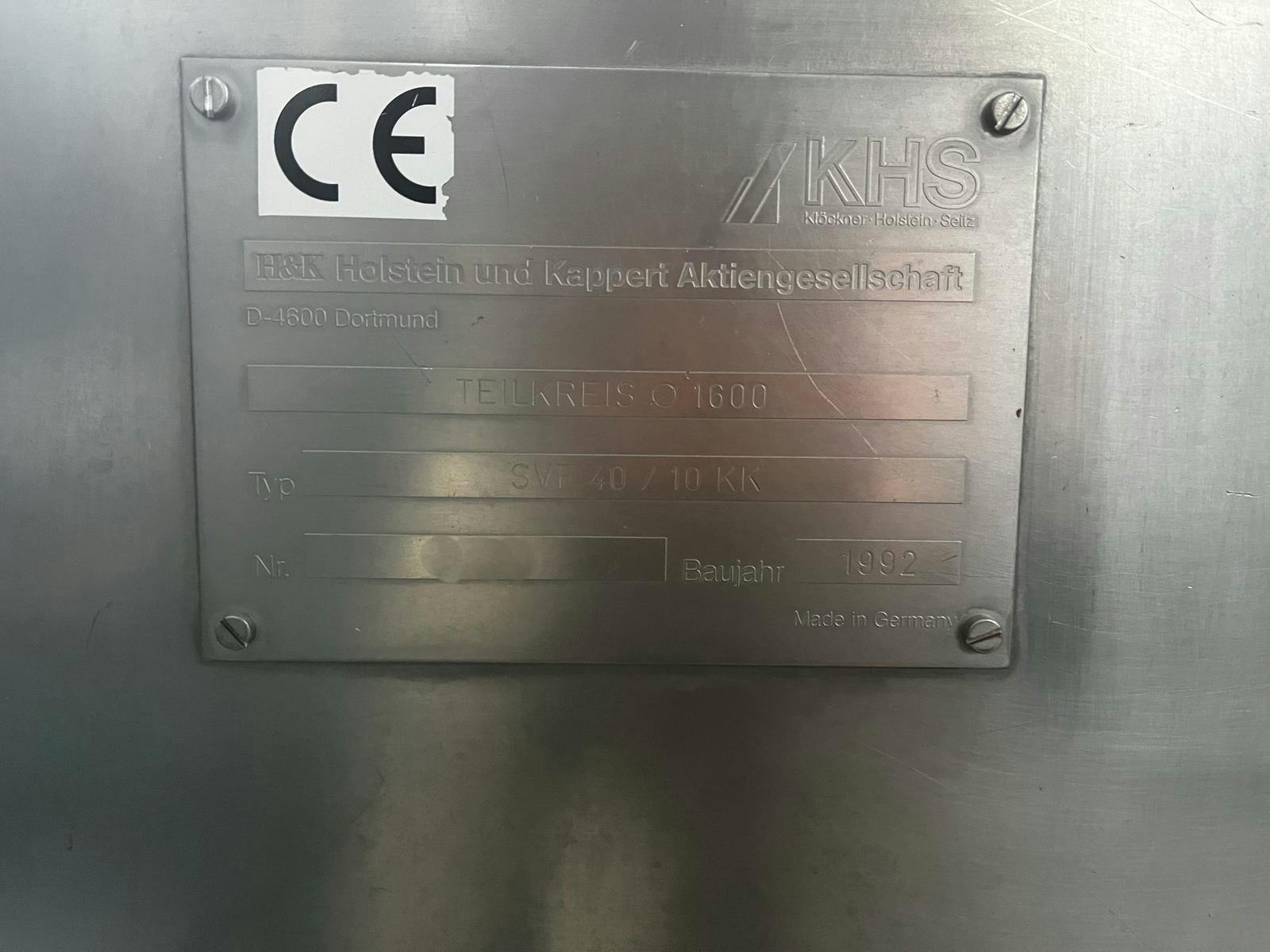 Výrobní štítek H &amp; K SVF 40/10 KK