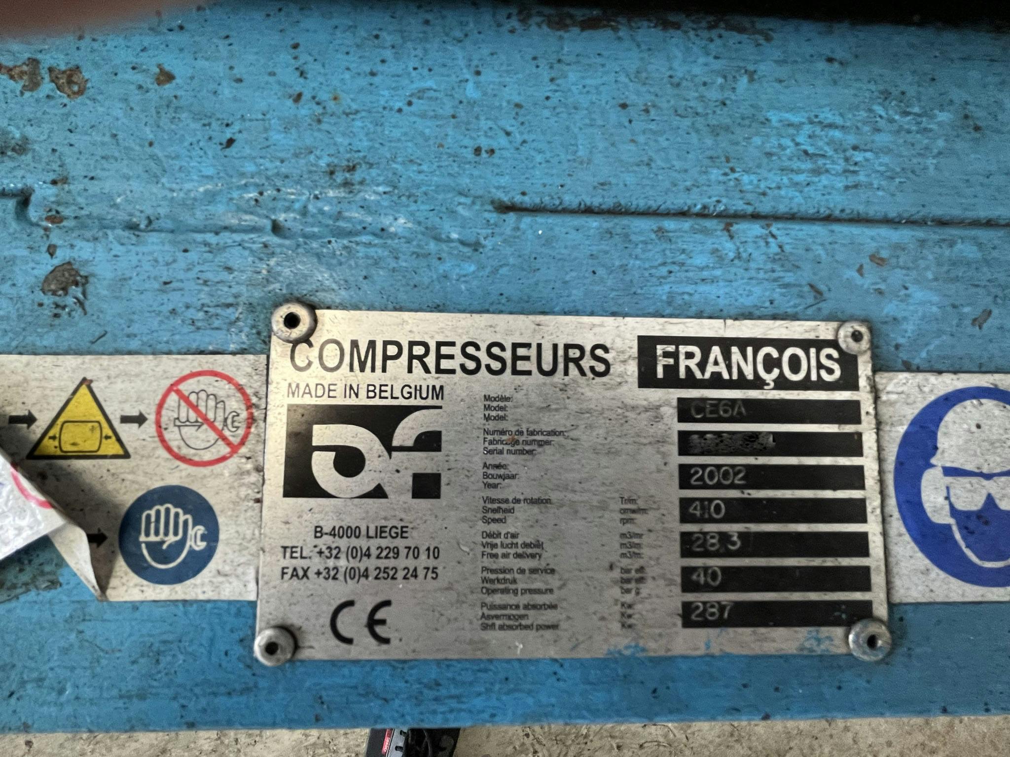 Výrobní štítek kompresorů AF CE6SG40